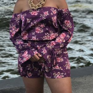 Floral Off the Shoulder Romper